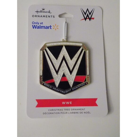 Hallmark Other - Hallmark Ornaments WWE Belt Logo 2'' Flat Metal Christmas Tree Ornament